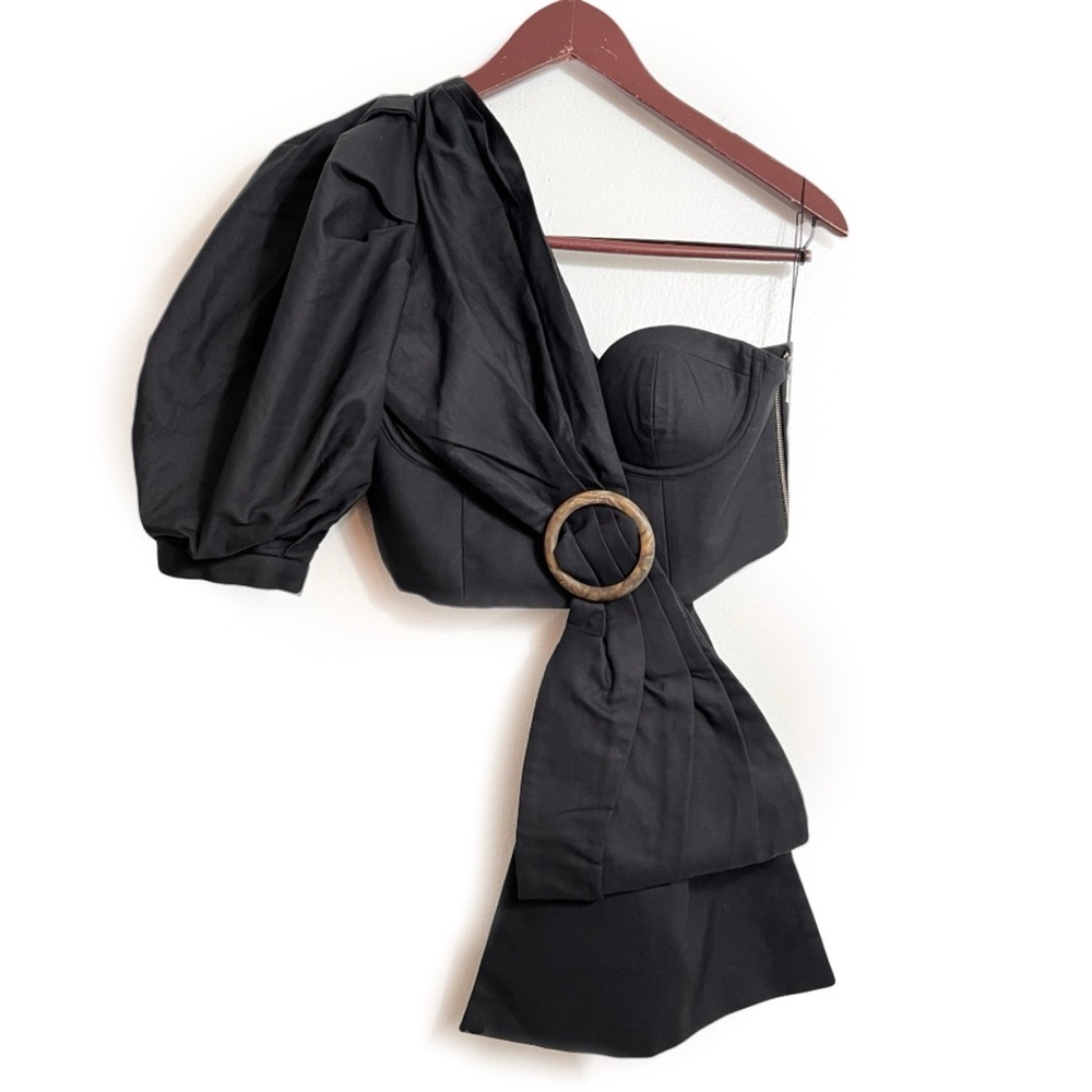 Acler Black One-Shoulder Blouse - Picture 4 of 5